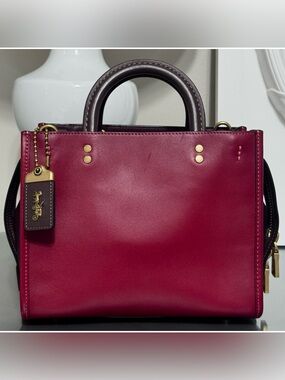 COACH Rogue 25 Brick Red Multi Leather Satchel Crossbody Bag